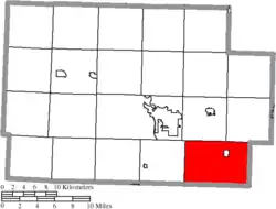 Location of Linton Township in Coshocton County