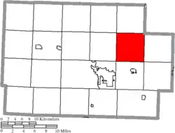 Location of White Eyes Township in Coshocton County