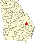 State map highlighting Candler County