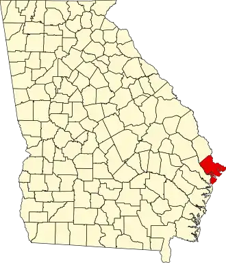 State map highlighting Chatham County