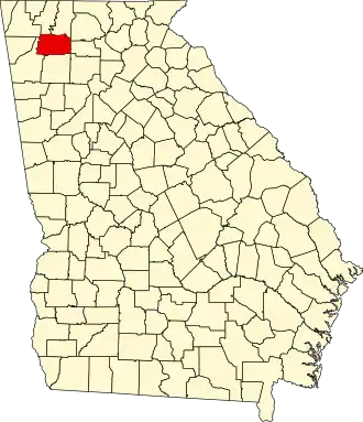 State map highlighting Gordon County