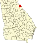State map highlighting Hart County
