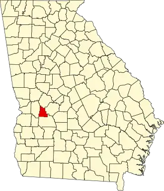 State map highlighting Schley County