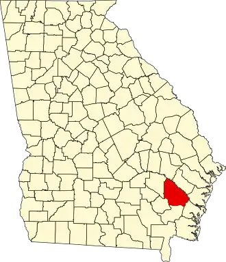 State map highlighting Wayne County