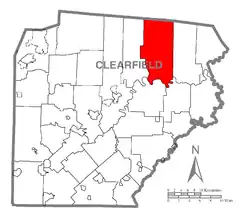 Map of Clearfield County, Pennsylvania highlighting Girard Township