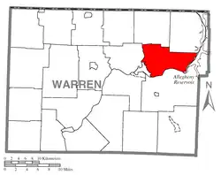 Location of Glade Township in Warren County