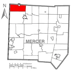 Location of Greene Township in Mercer County