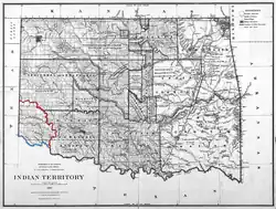 Map of Greer County, Texas c. 1885