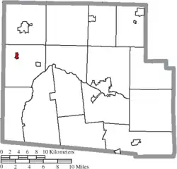 Location of Alger in Hardin County
