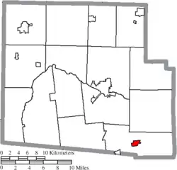 Location of Mount Victory in Hardin County