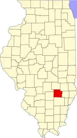 State map highlighting Clay County