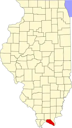 State map highlighting Massac County