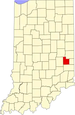 State map highlighting Fayette County
