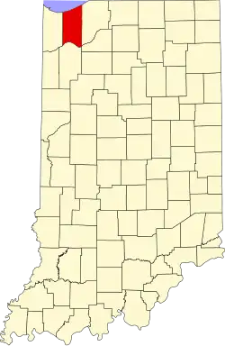 State map highlighting Porter County