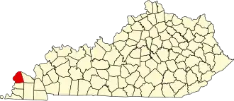 State map highlighting Ballard County