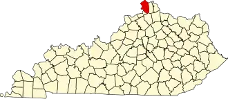 State map highlighting Boone County