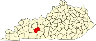 State map highlighting Butler County