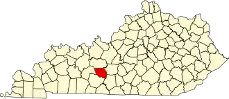 State map highlighting Edmonson County