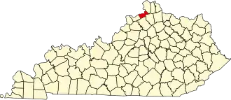 State map highlighting Gallatin County