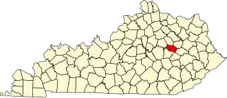 State map highlighting Powell County