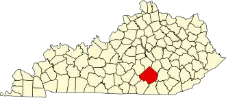 State map highlighting Pulaski County