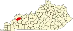 State map highlighting Webster County