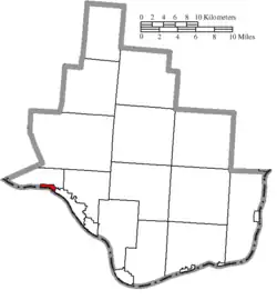 Location of Hanging Rock in Lawrence County