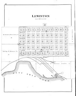 Plat map of Lewiston, Michigan from 1903