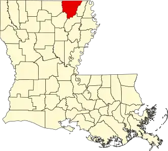 Map of Louisiana highlighting Morehouse Parish