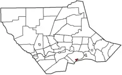 Montgomery highlighted in red on a map of Lycoming County