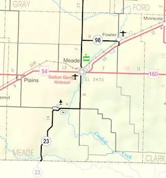 KDOT map of Meade County (legend)