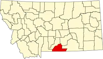 State map highlighting Carbon County