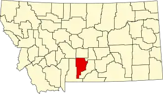 State map highlighting Sweet Grass County
