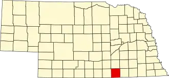 State map highlighting Nuckolls County