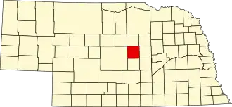 State map highlighting Valley County