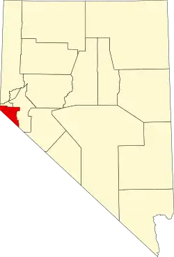 Map of Nevada highlighting Douglas County