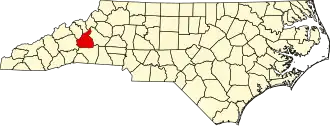 State map highlighting McDowell County