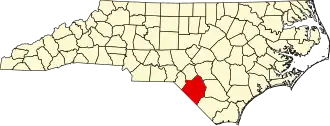 State map highlighting Robeson County