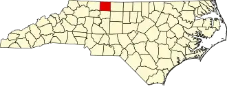 State map highlighting Stokes County
