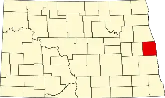 Map of North Dakota highlighting Traill&nbsp;County