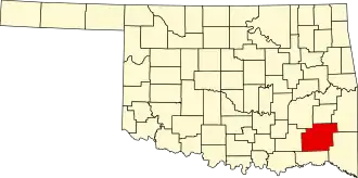 State map highlighting Pushmataha County