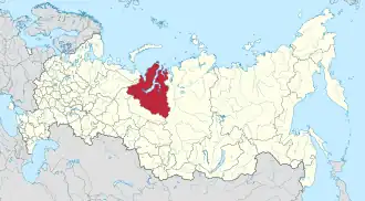 Map showing Yamalo-Nenetsia in Russia