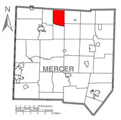 Location of Salem Township in Mercer County