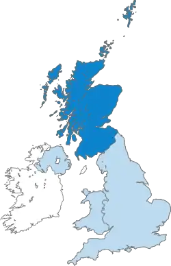 Map showing Scotland
