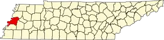 State map highlighting Lauderdale County