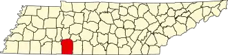 State map highlighting Wayne County
