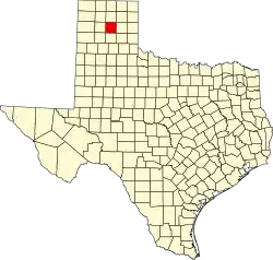 Map of Texas highlighting Carson County