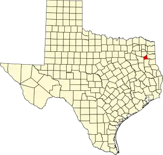 Map of Texas highlighting Gregg County