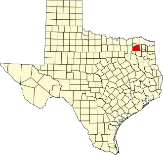 State map highlighting Hopkins County