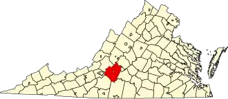 State map highlighting Bedford County